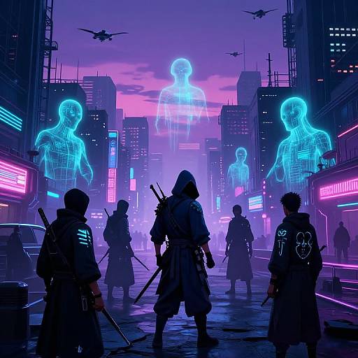 Cyberpunk City: Digital Ghosts & Hackers