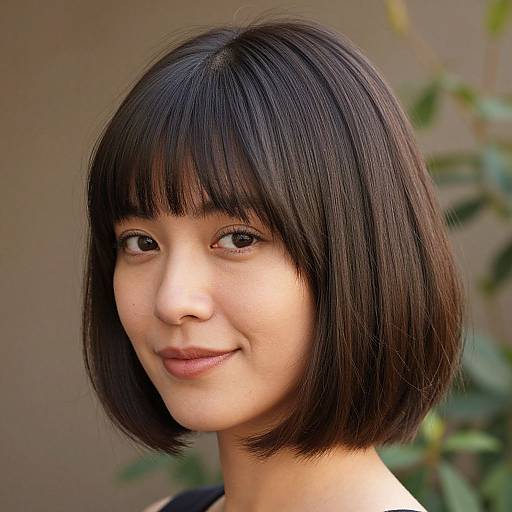 Asymmetrical Bob Hairstyle Portrait