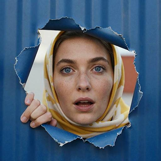 Intriguing Close-Up of a Freckled Woman