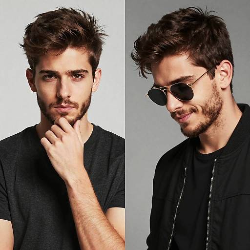 Dual Mood Portrait of Young Man