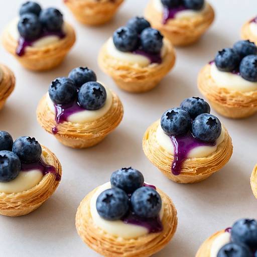 Golden Pastry Shells with Blueberries