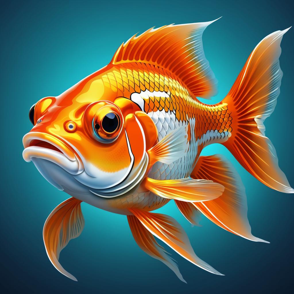 Vibrant Vector Art of a Goldfish