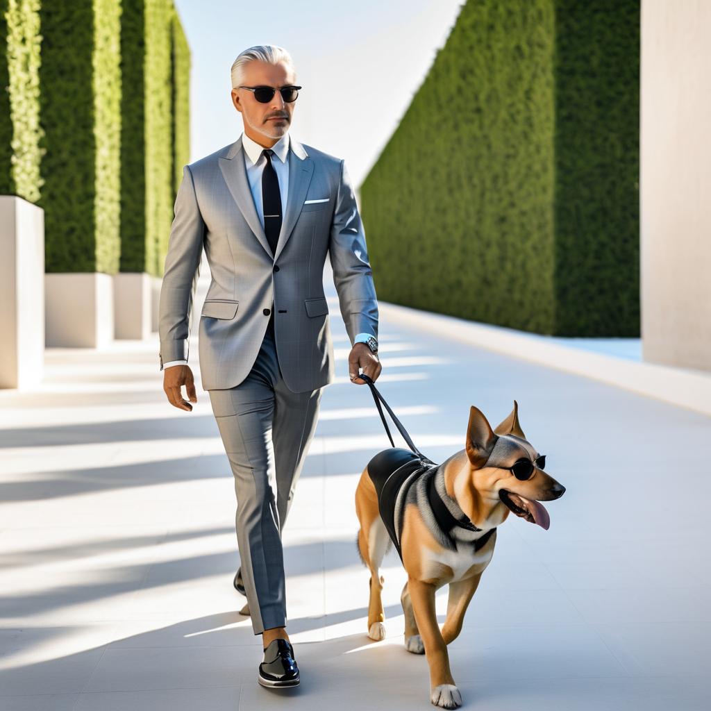 Stylish Man with German Shepherd