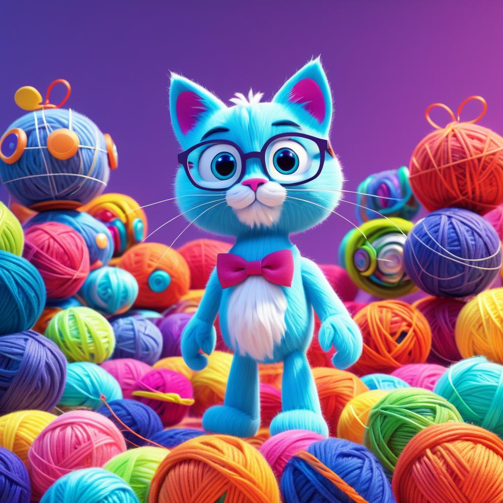 Playful Pixar-Style Robot Cat Design