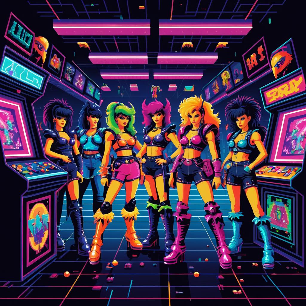 Retro Alien Chicks in Arcade Adventure