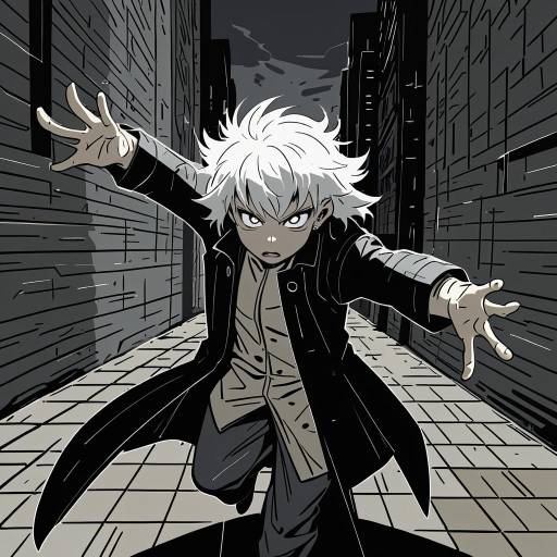 Intense Character in Dark Urban Setting