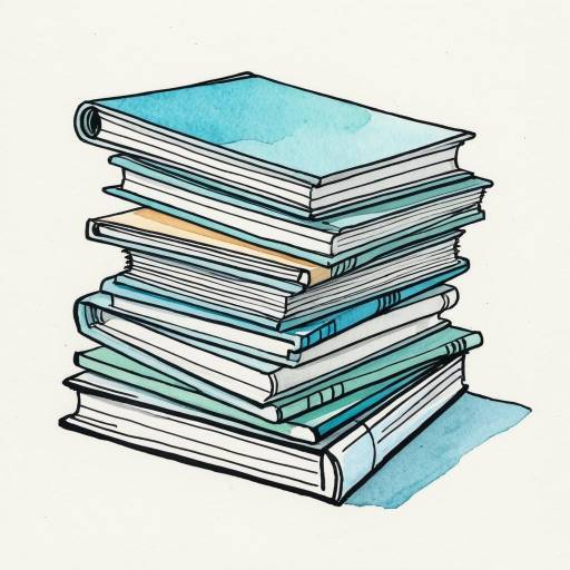 Stack of Books Watercolor Illustration