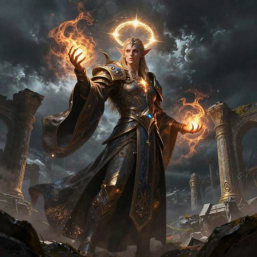 Aasimar Spellcaster on Ancient Ruins