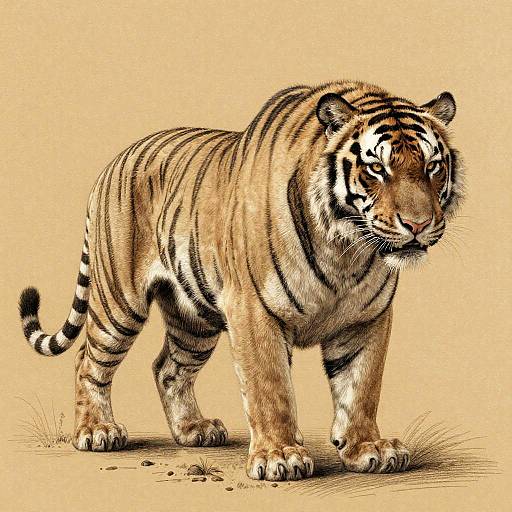 Epic Pencil Sketch of Giant Tiger