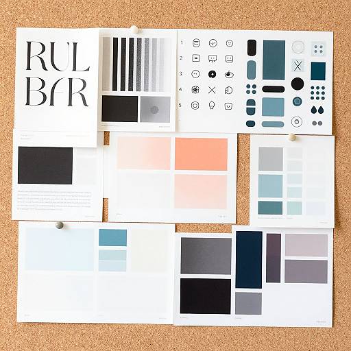 Creative Design Elements Collage on Corkboard