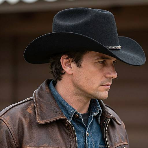 Man in Cowboy Hat and Jacket