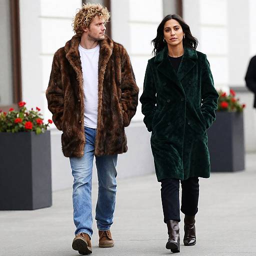 Couple Strolling in Urban Setting