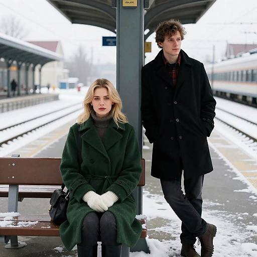 Quiet Moments at a Snowy Station