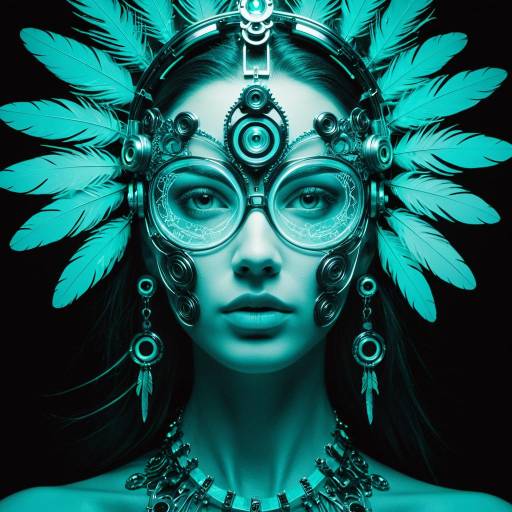 Surreal Luminescent Portrait with Gears
