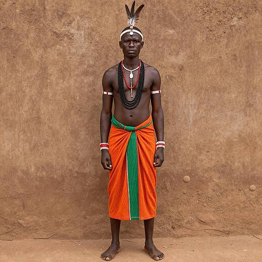 Traditional Maasai Warrior Portrait in Nature