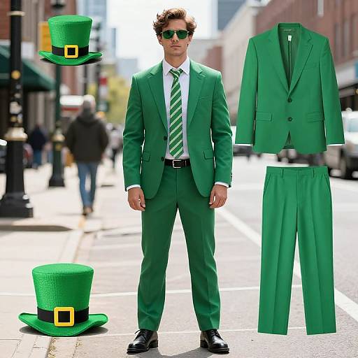 St. Patrick's Day Green Suit Outfit