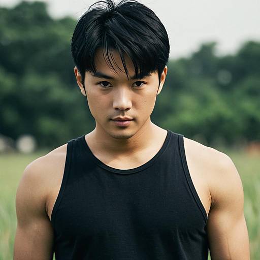 Realistic Portrait of Man in Tank Top