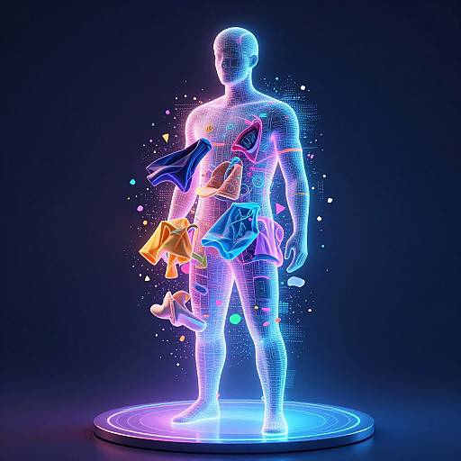 Holographic AI Cloth Removal Visualization