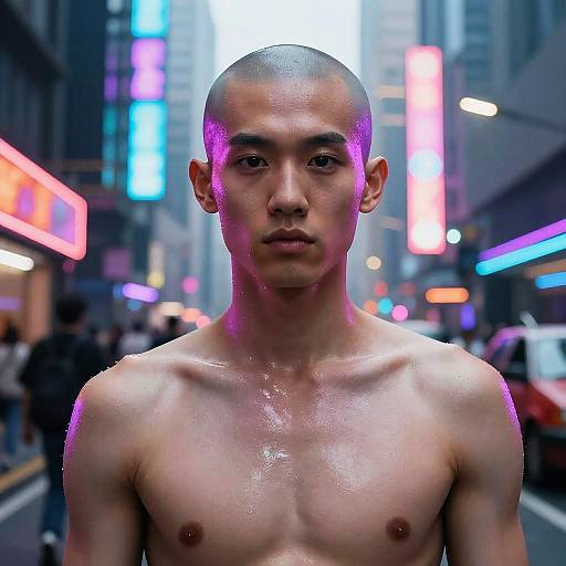 Cyberpunk Bald Portrait Transformation