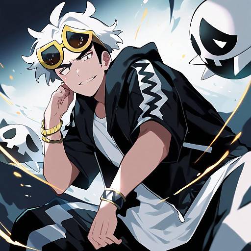 Illustration of Guzma (pokemon), pokemon in the style of Nanana (nanana iz)