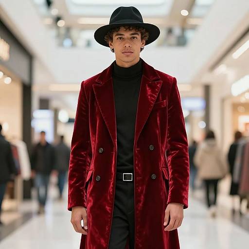 Boy in Red Velvet Pimp Costume