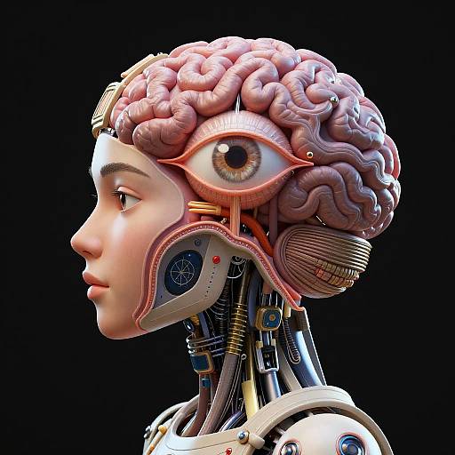 Cybernetic Mayan Goddess Visual Cortex Cross-Section