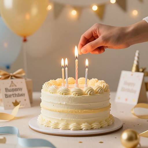 Lighting Birthday Candles Close-Up