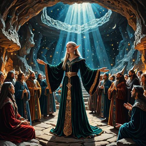 Elf Dancing in Mystical Cavern