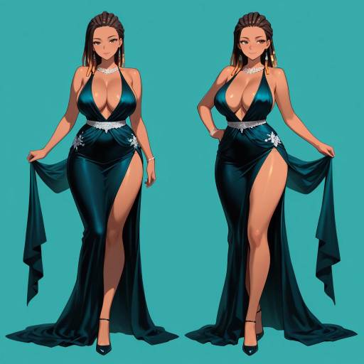 Elegant Dreadlocked Woman in Evening Dress Elegant Dreadlocked Woman in Evening Dress