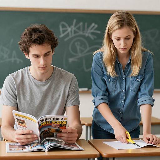 Classroom Scene with Creative Collaboration