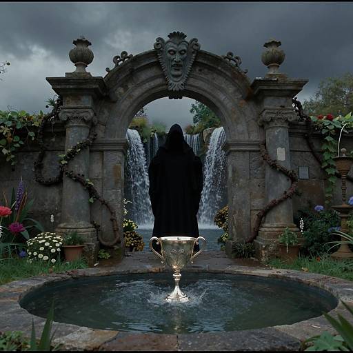 Grim Reaper Guarding Magical Garden Portal