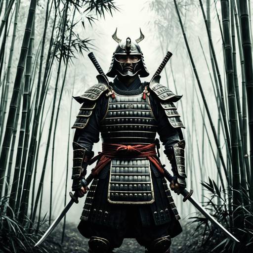 Ancient Samurai in Bamboo Grove