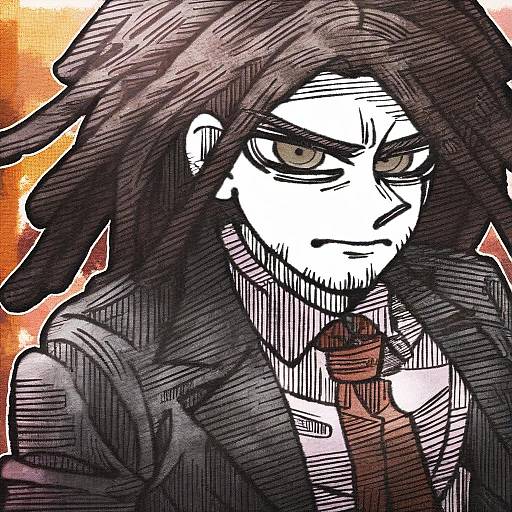 Illustration of Hagakure yasuhiro, danganronpa (series) in the style of Suenari (peace)