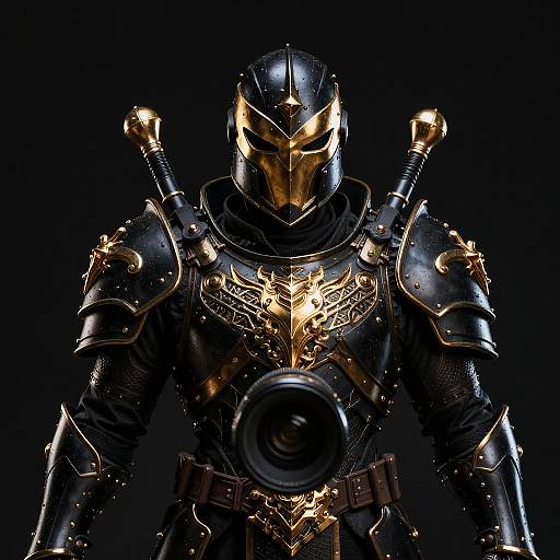 Gilded Dark Sentinel in Black Armor