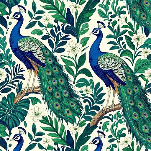William Morris Style Peacock Pattern