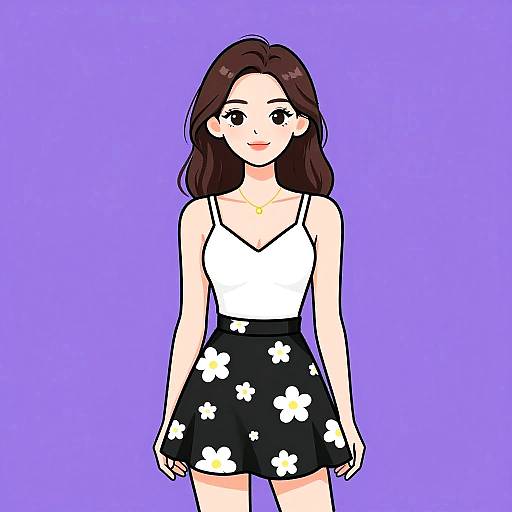 Stylish Woman in Floral Mini Skirt