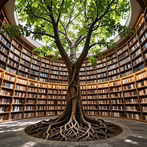 Inverted Majestic Tree in Circular Library