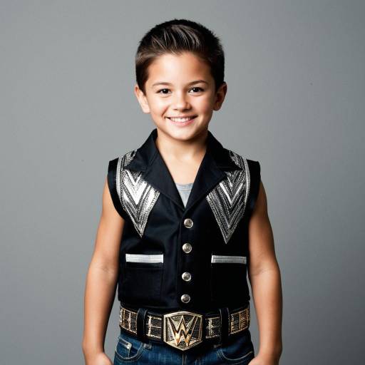 Boy Wearing WWE Style Costume Vest and Belt