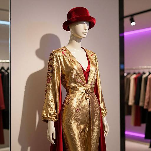 Elegant Mannequin in Neon Boutique