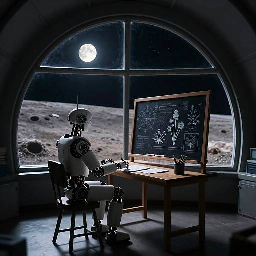 Moonlit Astro-Gardener in Observatory