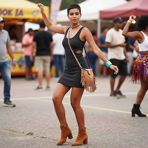 Chic Woman at Cultural Dance Fair