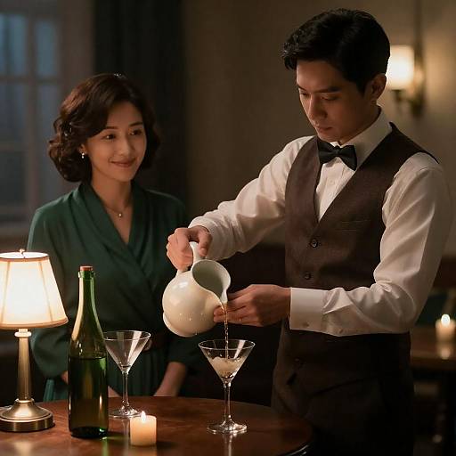 Intimate Evening in Dim Lighting