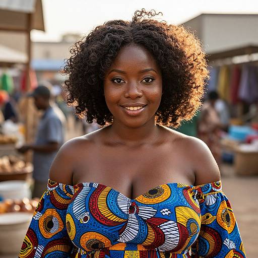 Confident Woman in Vibrant African Attire