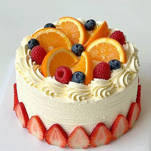 Elegant Fruity Frosted Cake Design
