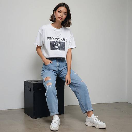 Y2K Fashion Crop Top Minimalist Showcase