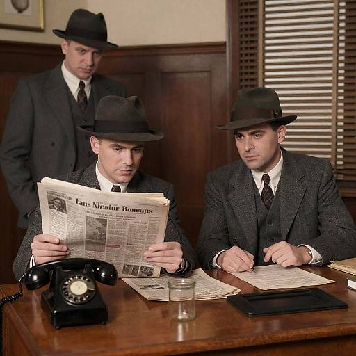 1940s Men at Desk with Atmosphere