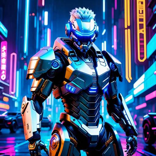 Ultra-Detailed Cyberpunk Warrior in Metropolis