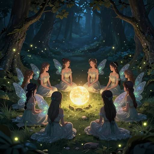 Enchanted Ninfas Circle Around Orb
