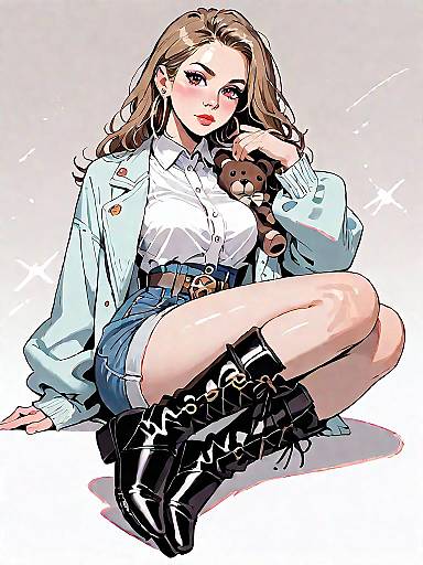 Casual Chic Woman in Denim Dress