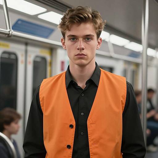 Handsome Man in Metro Costume Portrait